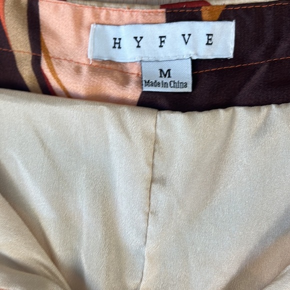 HYFVE Psychedelic Wide Leg Pants Size Medium Multicolored High Waisted Zip Fly - Picture 8 of 10